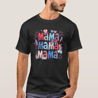 T-shirt American Mama Happy 4 juillet American Flag Mom