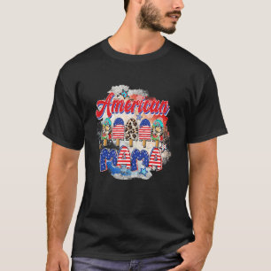 T-shirt American Mama Ice Cream American Flag Patriotique 