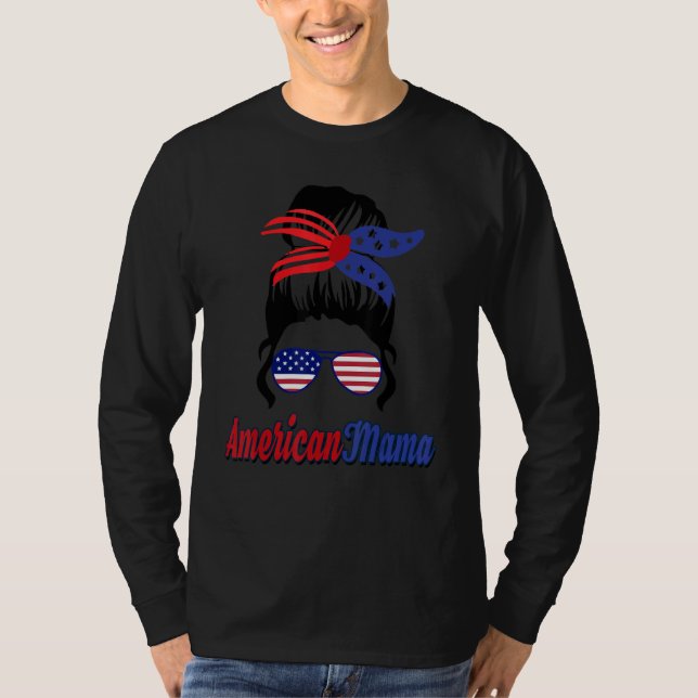 T-shirt American Mama Patriot Labour Day For Women (Devant)
