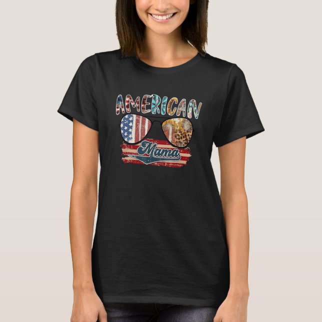 T-shirt American Mama Sunglass Quart Juillet Leopard (Devant)
