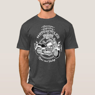 T-shirt American Motorcycle Indian Bikers Vintage Retro