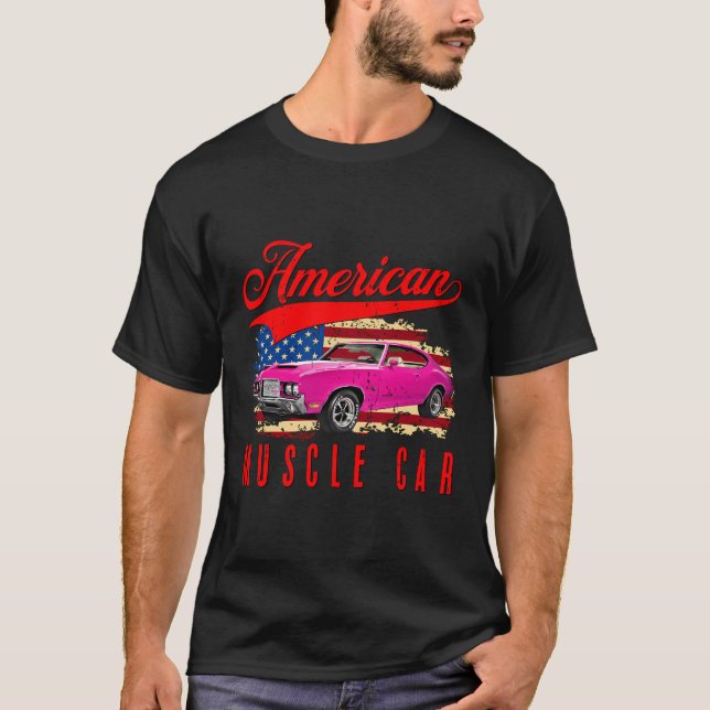 T-shirt American Muscle Car Hommes Femmes Adultes Ados Enf (Devant)