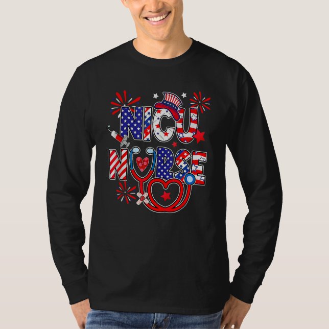 T-shirt American NICU Nurse 4th Of July Nurse Life (Devant)