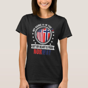 T-shirt American Norwegian Drapeau Heart de Norvège Améric