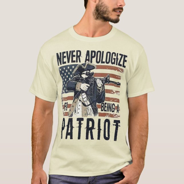 T-shirt American Patriot USA Pro 2A AR-15 Rifle (Devant)