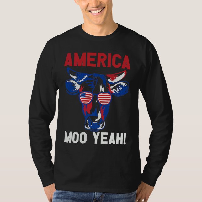 T-shirt American Patriotic Decoration Moo Yeah Premium (Devant)