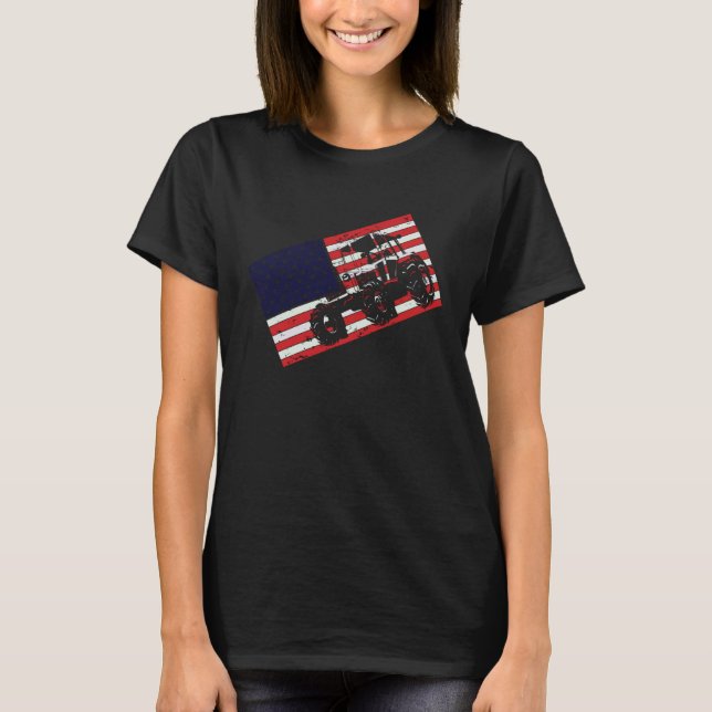 T-shirt American Patriotic Farming Flag For Farmers (Devant)