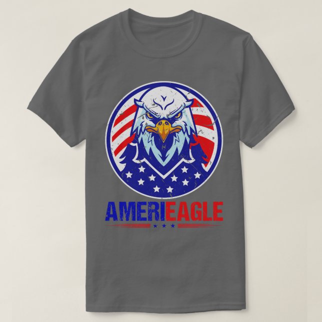 T-shirt American Patriotic Quart Juillet Eagle (Design devant)