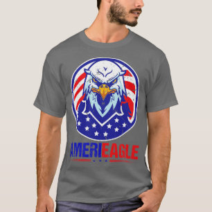 T-shirt American Patriotic Quart Juillet Eagle