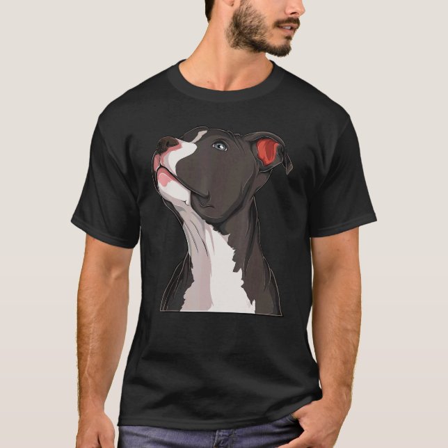 T-shirt American Pit Bull Pitbull Terrier Chien Tête Can (Devant)