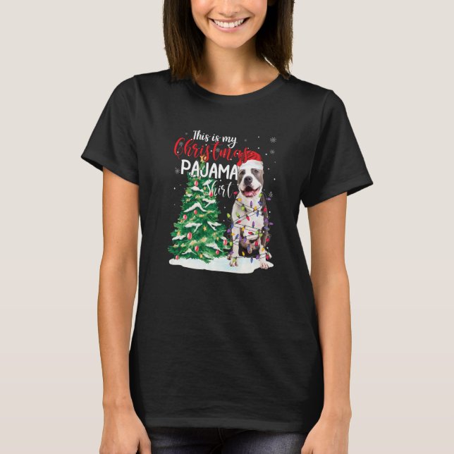 T-shirt American Pit Bull Terrier This Is My Christmas Paj (Devant)