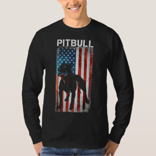 T-shirt American Pit Bull Terrier Usa Drapeau Patriotique 