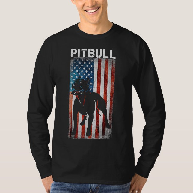 T-shirt American Pit Bull Terrier Usa Drapeau Patriotique  (Devant)