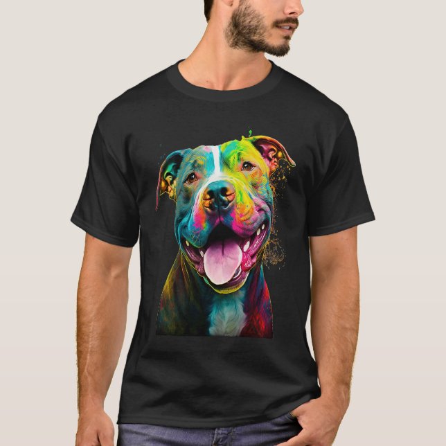 T-shirt American Pitbull Colorful pour pitbull (Devant)
