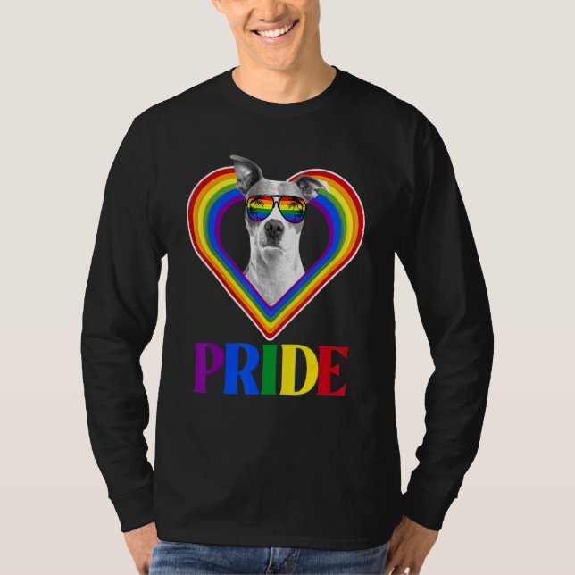 T-shirt American Pitbull Rainbow Pride (Devant)