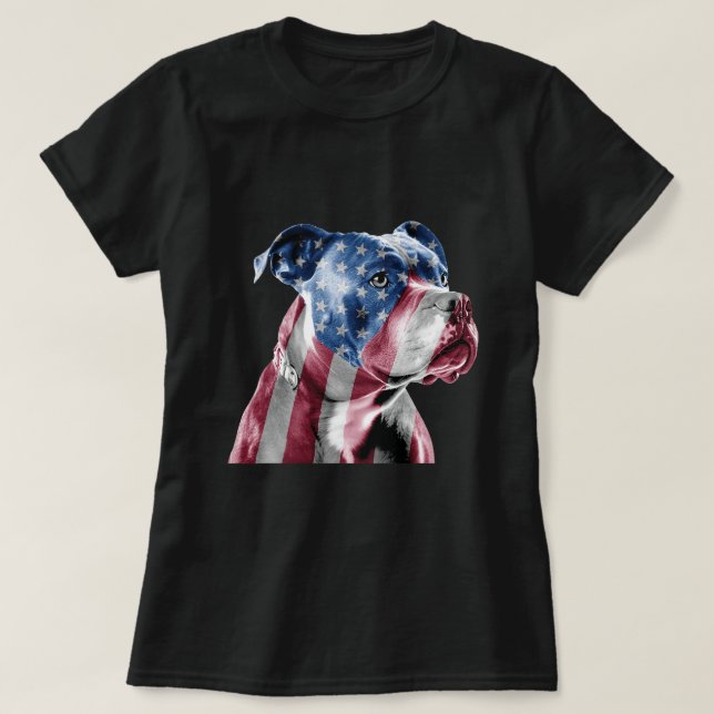 T-shirt American Pitbull Terrier Amoureux des chiens Anima (Design devant)