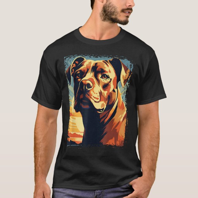 T-shirt American Pitbull Terrier Pop Portrait d'art pour c (Devant)