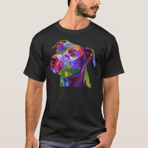 T-shirt American Pitbull Terrier Pop Portrait d'art pour c