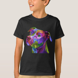 T-shirt American Pitbull Terrier Pop Portrait d'art pour c
