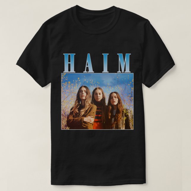 T-shirt American Pop Rock Band Incluant 3 Branches Haim H (Design devant)
