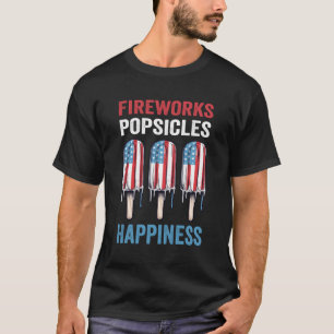 T-shirt American Popsicle Us Drapeau Crème de glace 4 juil
