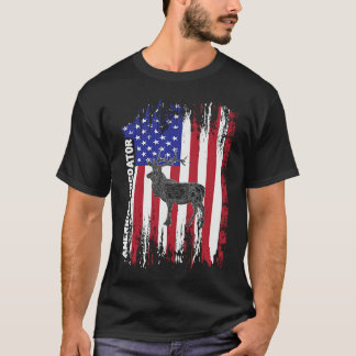 T-shirt American Predator Patriotic American Flag ELK Hunt