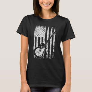 T-shirt American Pride 4 juillet Guitariste Us Flag Elect