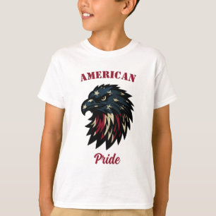 T-shirt American Pride, Aigle bleu rouge patriotique