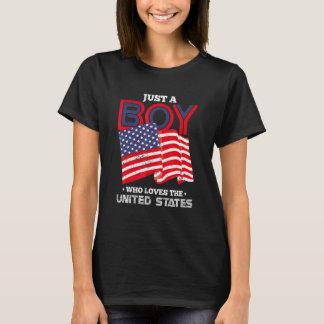 T-shirt American Pride Liberty Freedom Usa Flag Boys 4th O
