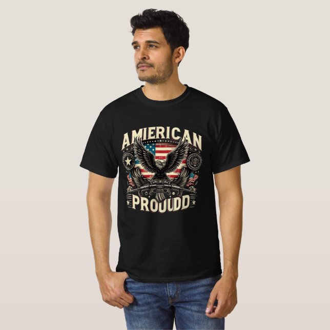 T-shirt American Proud Eagle Design (Devant entier)