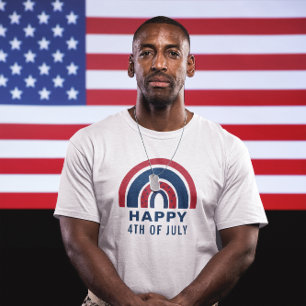 T-shirt American Rainbow USA Independence Day 4 juillet