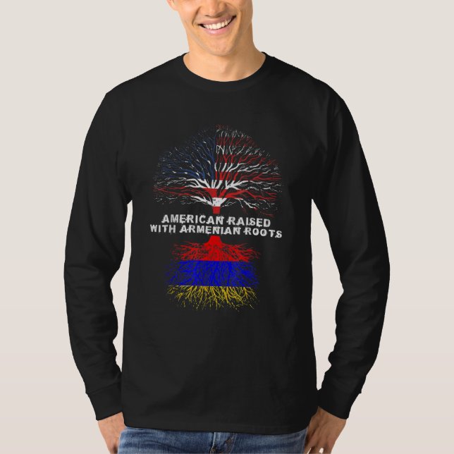 T-shirt American Raised with Armenian Roots Armenia (Devant)