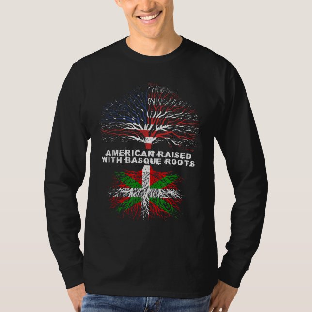 T-shirt American Raised with Basque Roots (Devant)