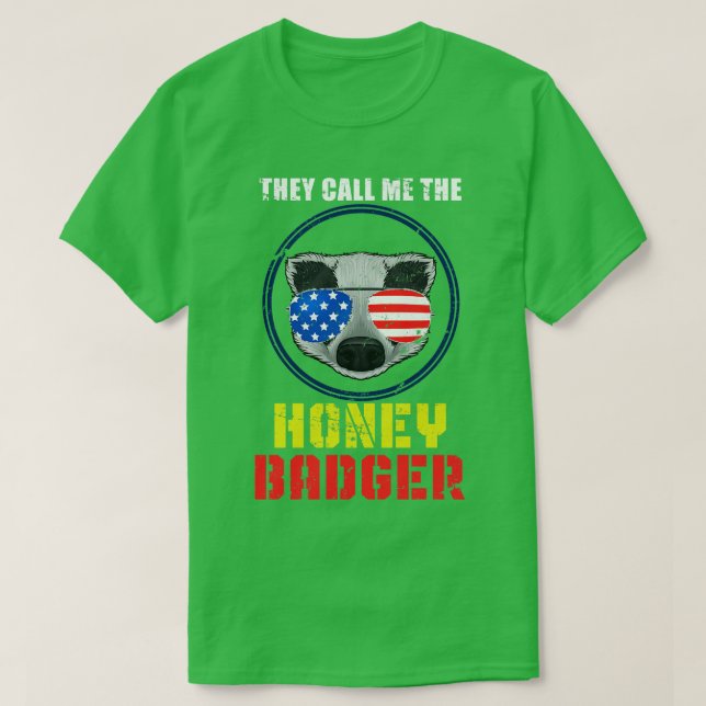 T-shirt American Retro Honey Badger (Design devant)
