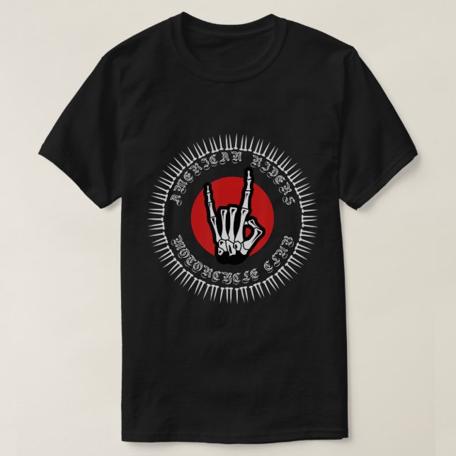 T-shirt American Riders - Motorcycle Club - Biker - Crâne (Design devant)