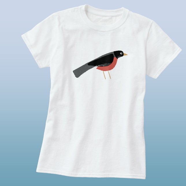 T-shirt American Robin Art (American Robin custom name text or quote state bird t-shirt)