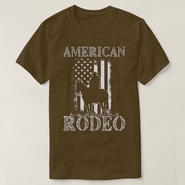 T-shirt American Rodeo Cowboy Horse Bull Riding Pour Homme (Design devant)