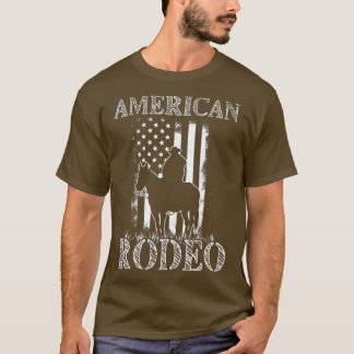 T-shirt American Rodeo Cowboy Horse Bull Riding Pour Homme