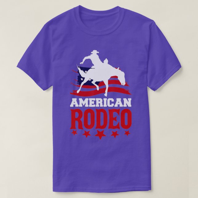 T-shirt American Rodeo Cowboy Horse Bull Riding Pour Homme (Design devant)