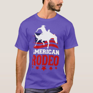 T-shirt American Rodeo Cowboy Horse Bull Riding Pour Homme
