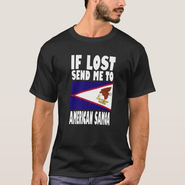 T-shirt American Samoa Drapeau Design Si perdu envoyez-moi (Devant)