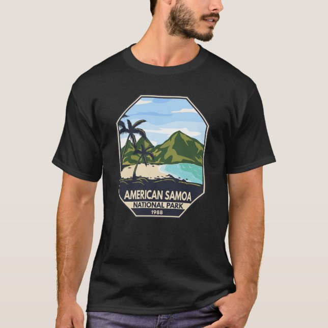 T-shirt American Samoa National Park Retro Emblem (Devant)