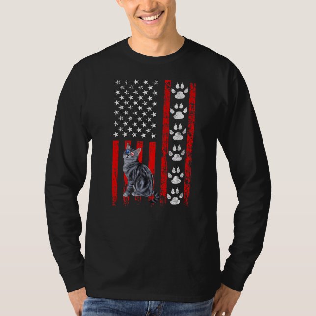 T-shirt American Shorthair Cat 4 juillet Patriotique Ameri (Devant)