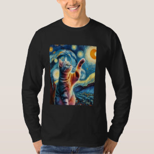 T-shirt American Shorthair Cat Starry peinture de nuit