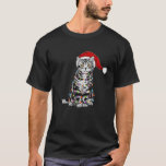 T-shirt American Shorthair Christmas Santa Hat Xmas Lights<br><div class="desc">American Shorthair Christmas Santa Hat Xmas Lights Cat Lover</div>