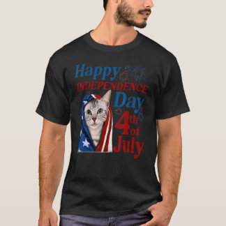 T-shirt American Shorthair Joyeux 4 juillet d'indépendance