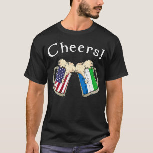 T-shirt American Sierra Leone Patriot US Flag Beer Leone