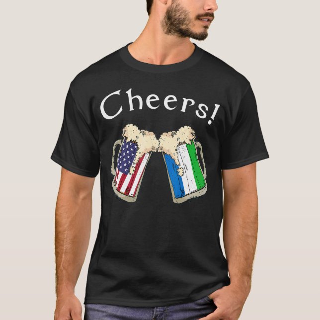 T-shirt American Sierra Leone Patriot US Flag Beer Leone (Devant)