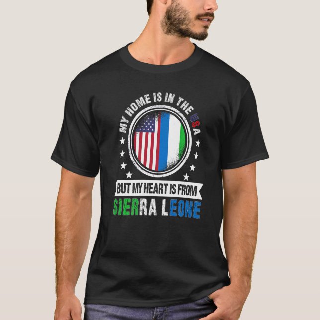 T-shirt American Sierre Leonean Flag (Devant)
