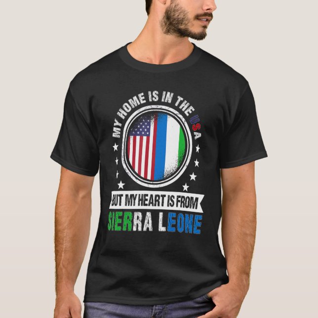 T-shirt American Sierre Leonean Flag (Devant)